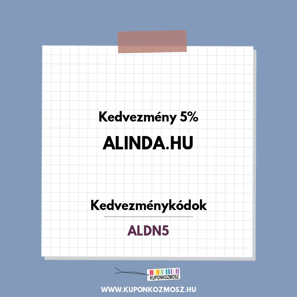 Alinda.hu kedvezménykódok - Kedvezmény 5%