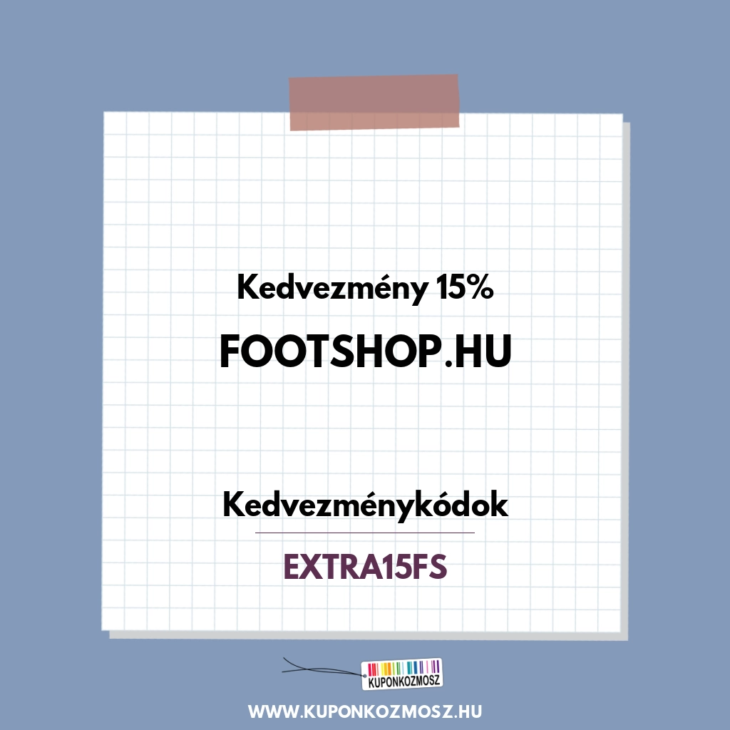 Footshop.hu kedvezménykódok - Kedvezmény 15%