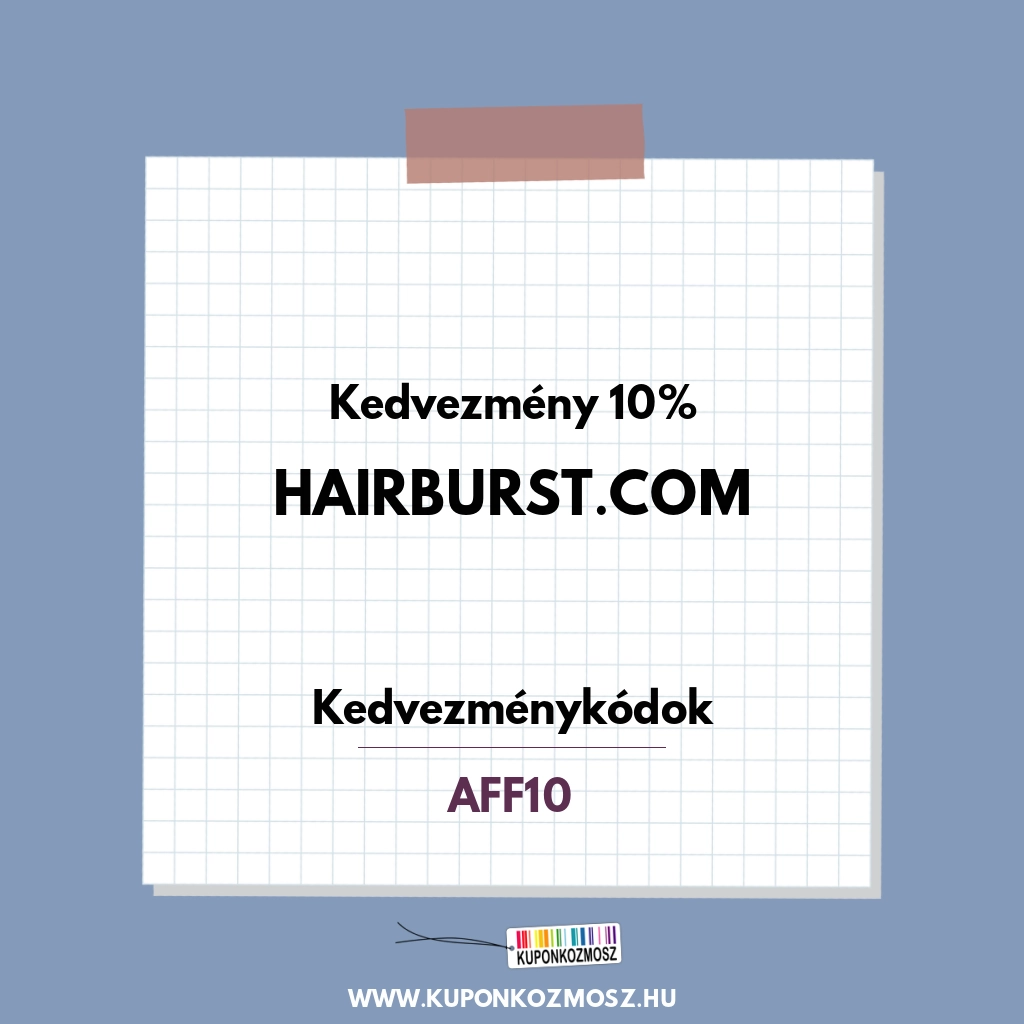 Hairburst.com kedvezménykódok - Kedvezmény 10%