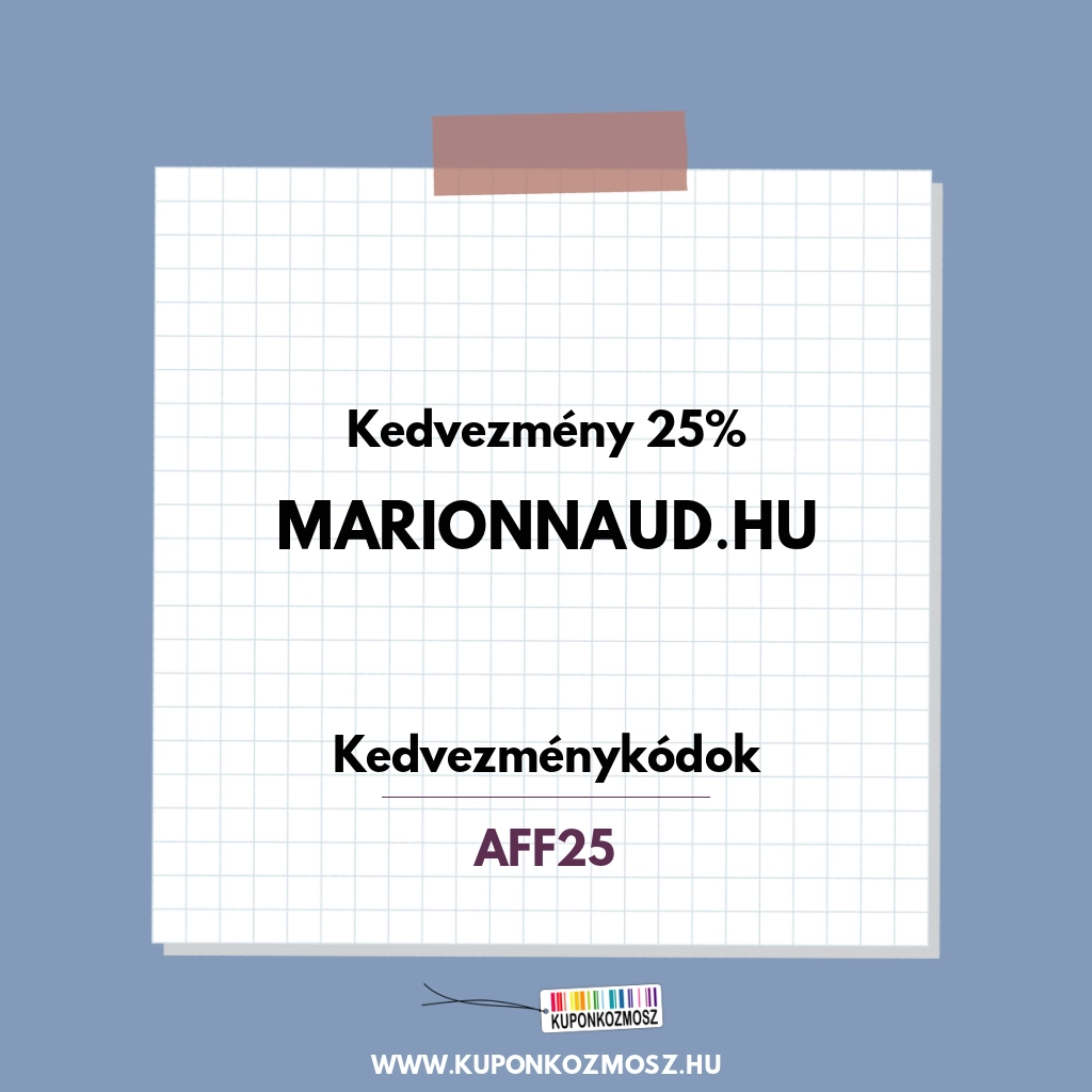 Marionnaud.hu kedvezménykódok - Kedvezmény 25%