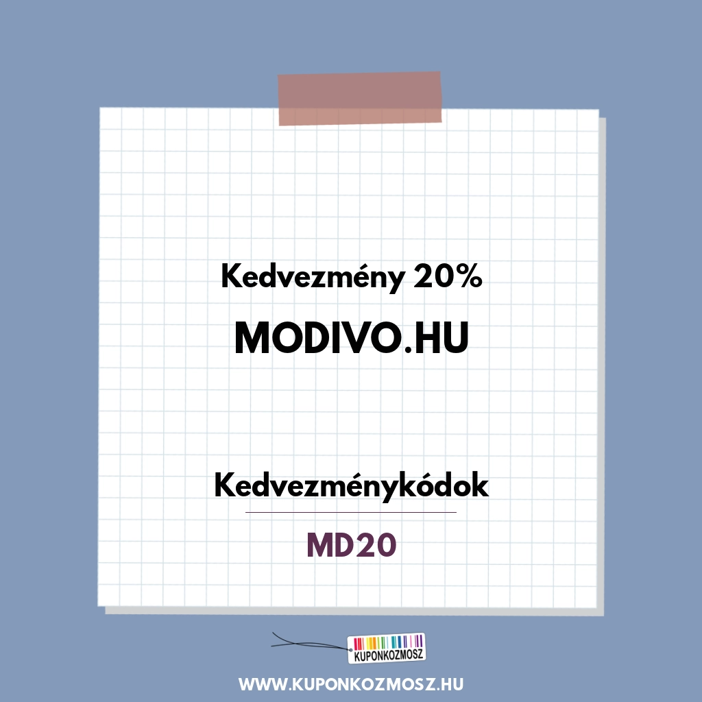 Modivo.hu kedvezménykódok - Kedvezmény 20%