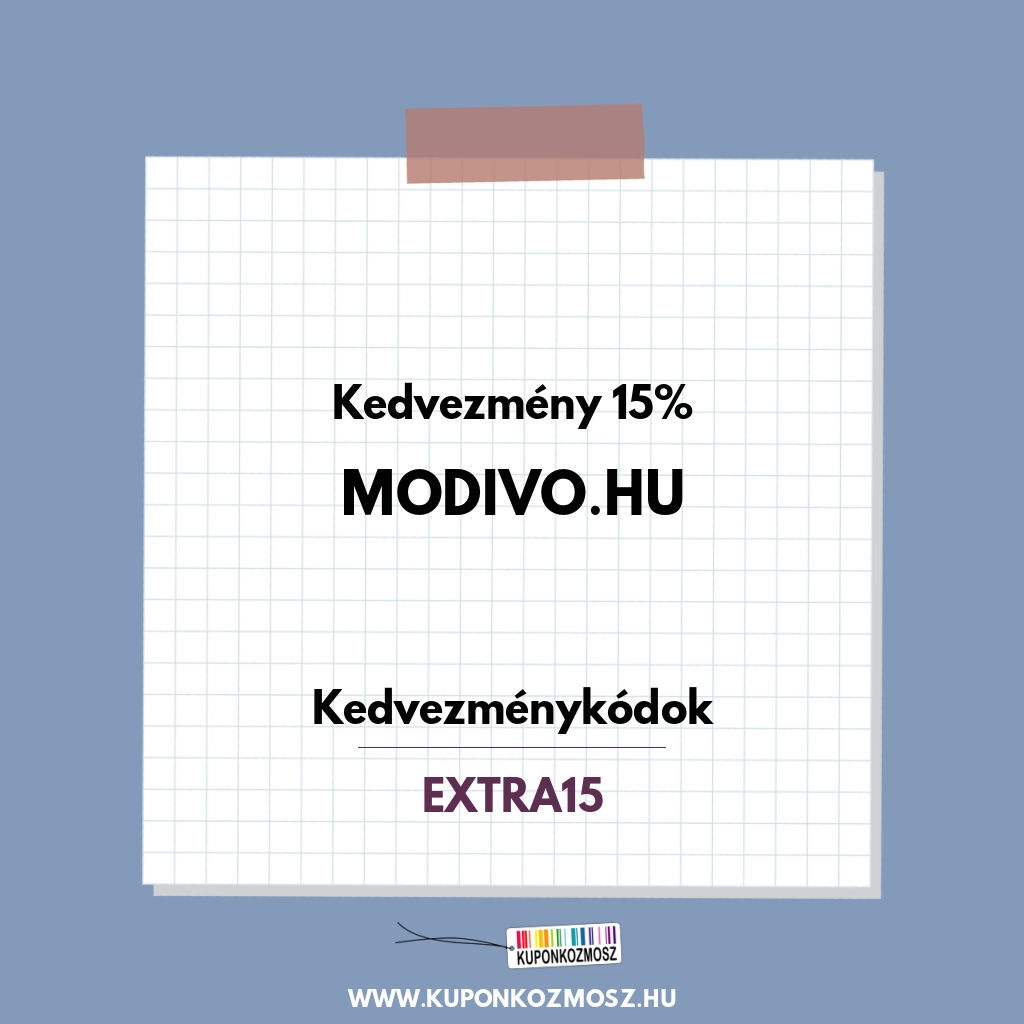 Modivo.hu kedvezménykódok - Kedvezmény 15%